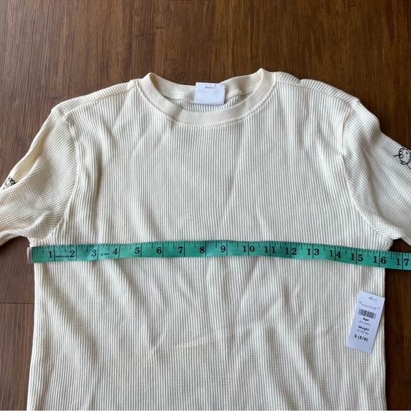 Toy Story Aliens Long Sleeve Shirt Boy Small 5/6 Off White Thermal Waffle Disney - Picture 8 of 9